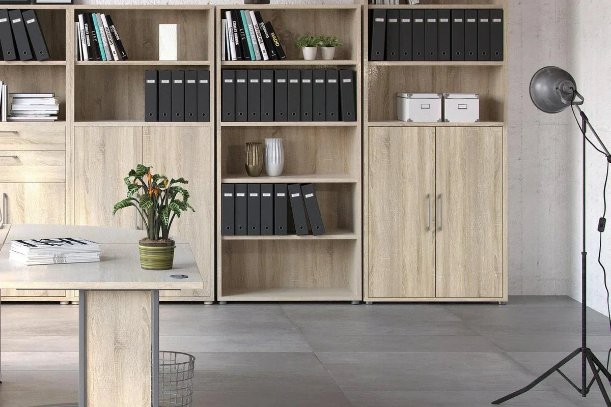 Prima Bookcase 4 Shelves With 2 Doors In Oak