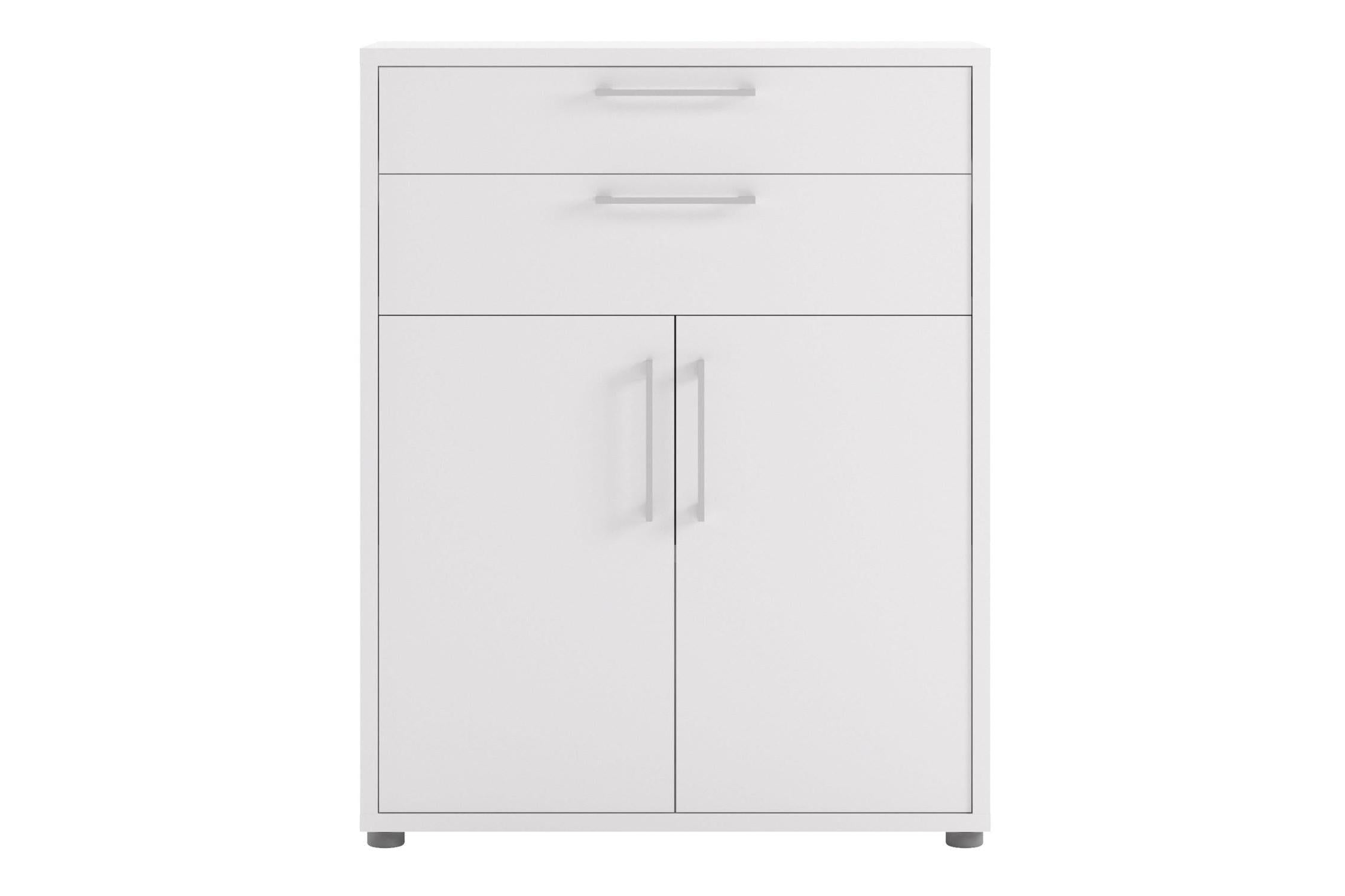 Prima Bookcase with Drawers and Doors in White
