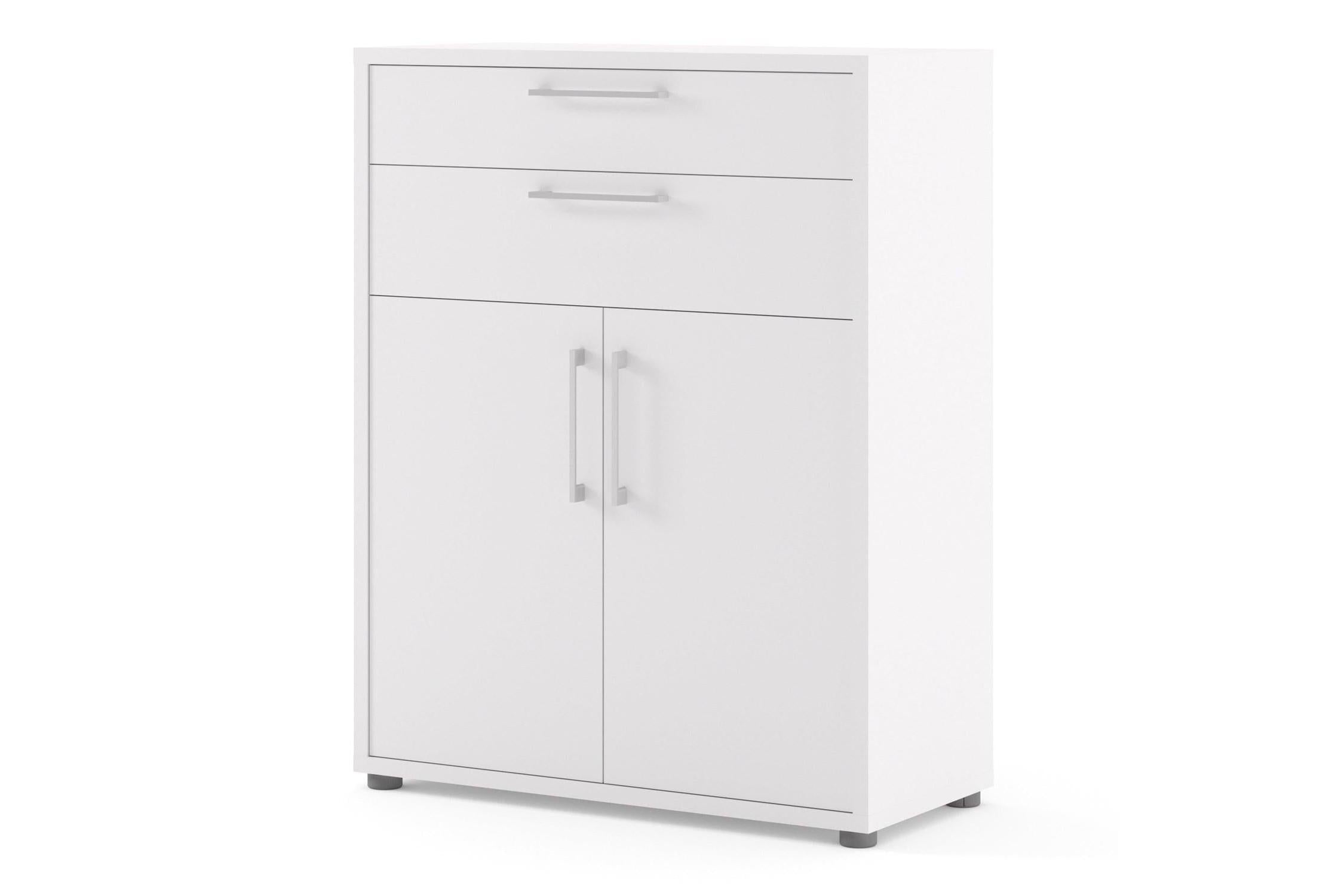 Prima Bookcase with Drawers and Doors in White