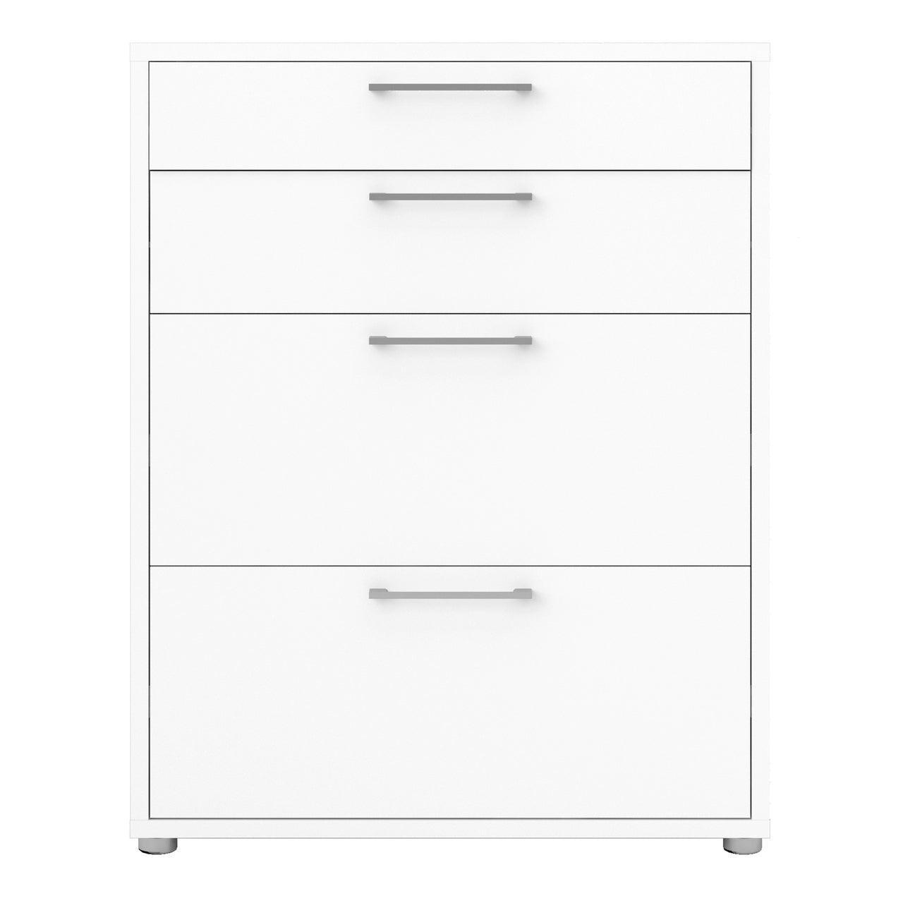 Prima Office Storage With 2 Drawers + 2 File Drawers In White