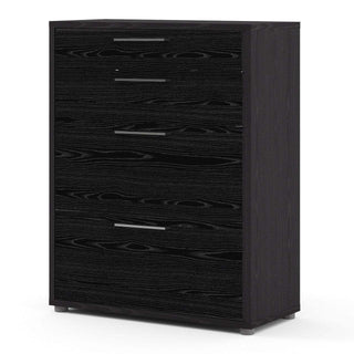 Prima Office Storage With 2 Drawers In Black Woodgrain - Msofas LTD