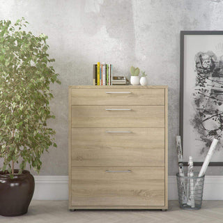 Prima Office Storage With 2 Drawers + 2 File Drawers In Oak - Msofas LTD