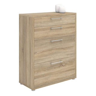 Prima Office Storage With 2 Drawers + 2 File Drawers In Oak - Msofas LTD