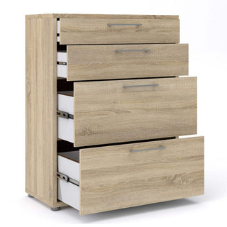 Prima Office Storage With 2 Drawers + 2 File Drawers In Oak - Msofas LTD