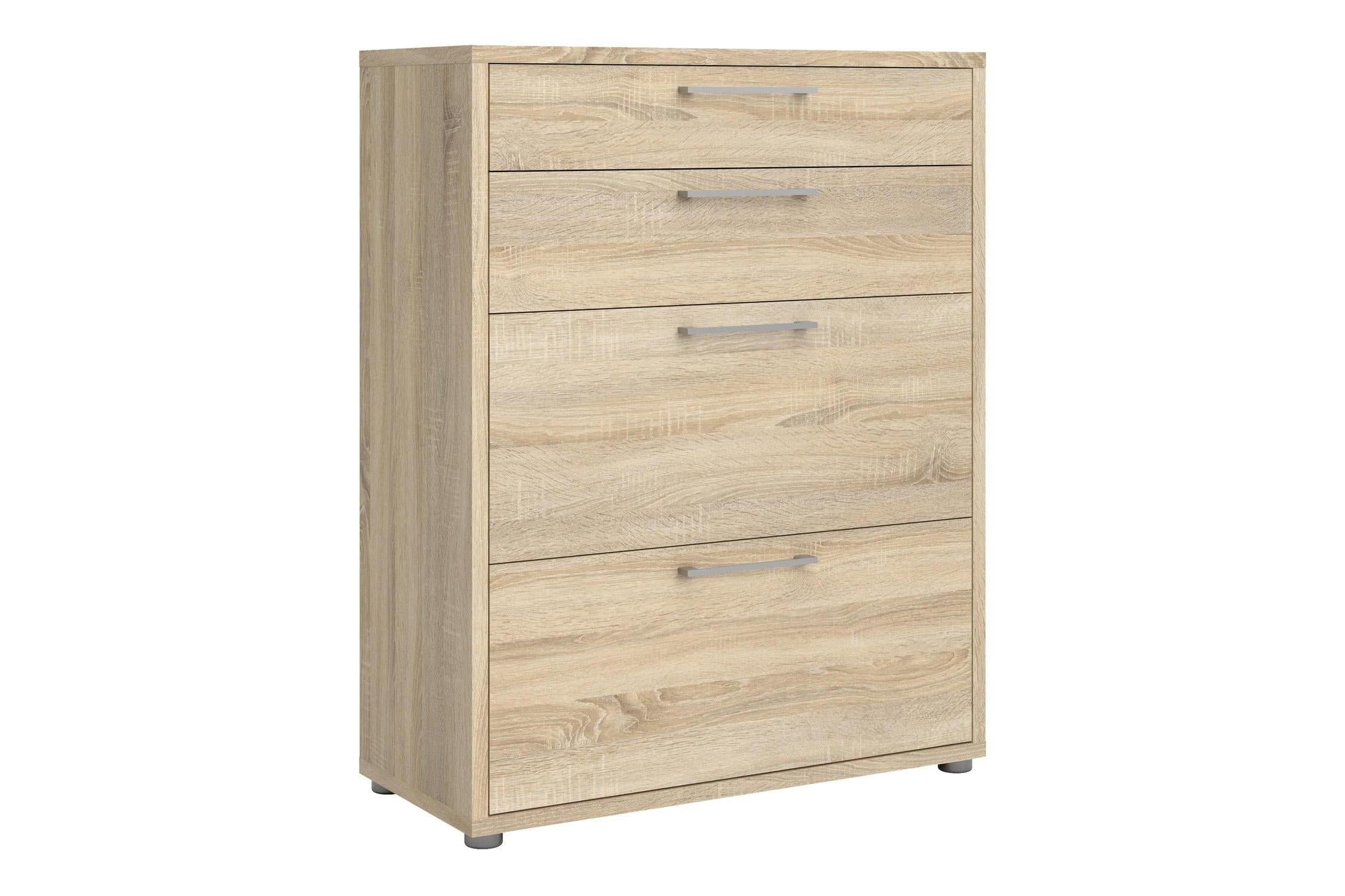 Prima Office Chest of 2 Drawers and 2 File Drawers in Oak