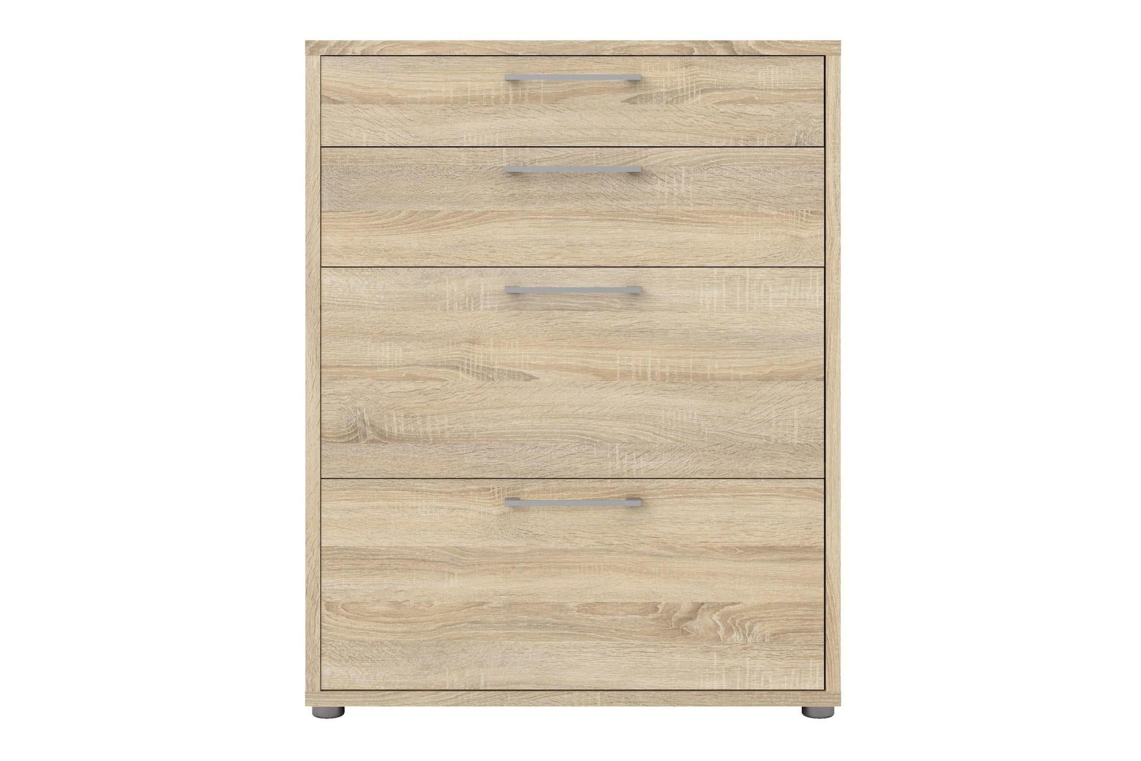 Prima Office Chest of 2 Drawers and 2 File Drawers in Oak