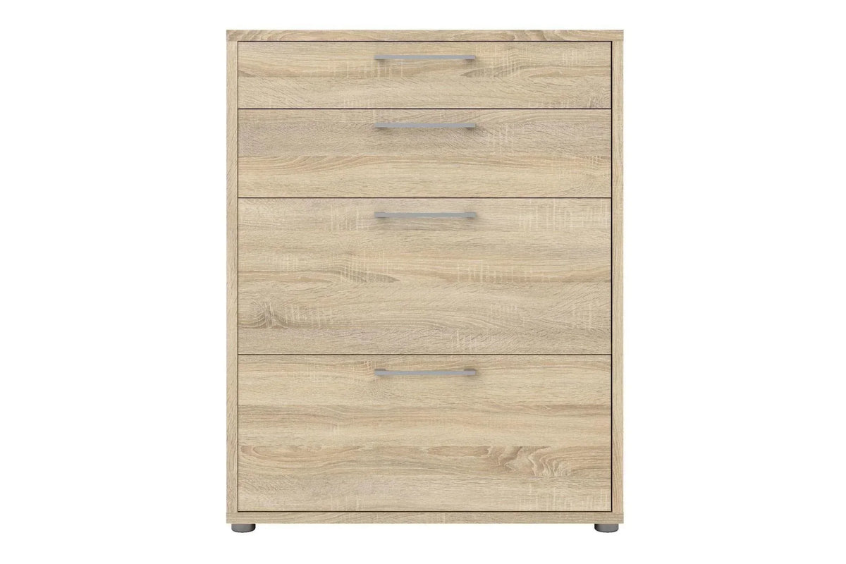 Prima Office Chest of 2 Drawers and 2 File Drawers in Oak
