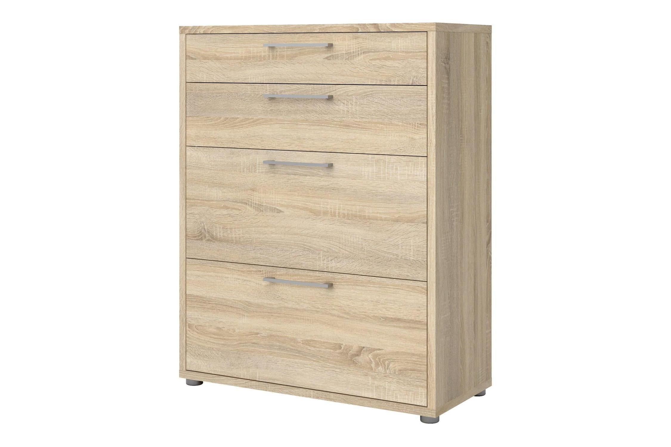 Prima Office Chest of 2 Drawers and 2 File Drawers in Oak
