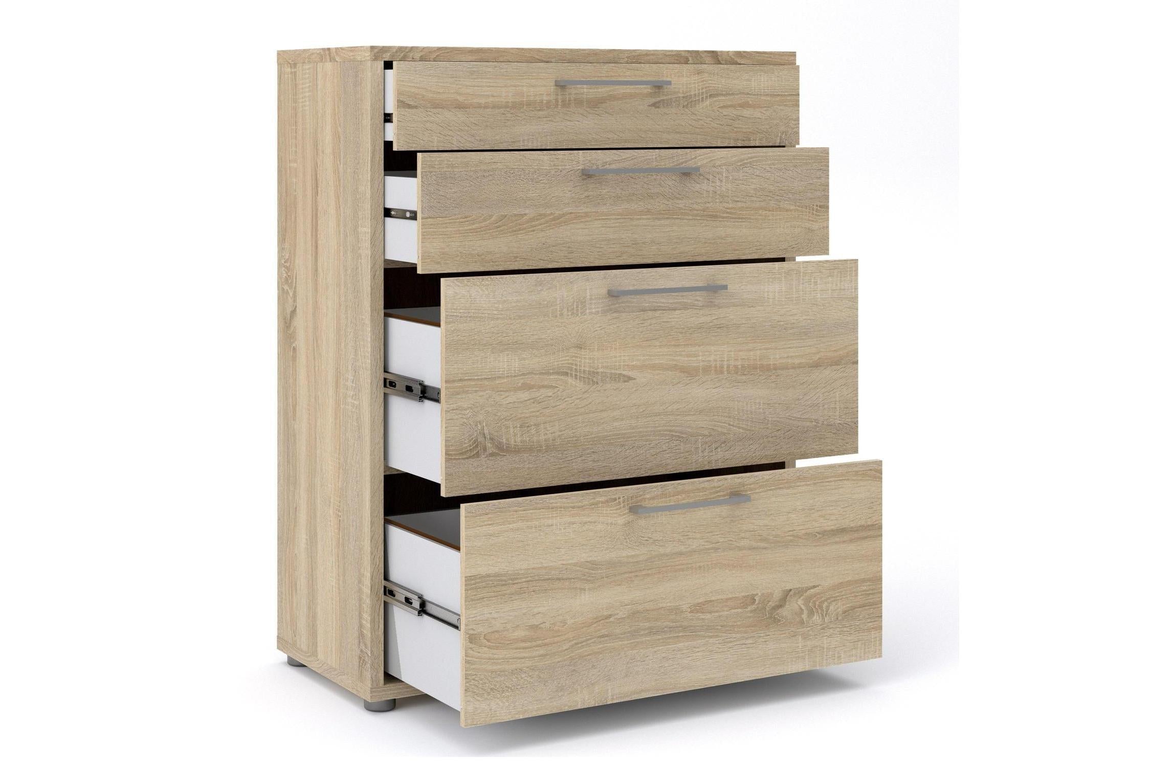 Prima Office Chest of 2 Drawers and 2 File Drawers in Oak