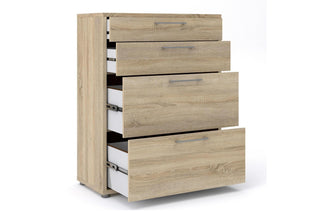Prima Office Chest of 2 Drawers and 2 File Drawers in Oak
