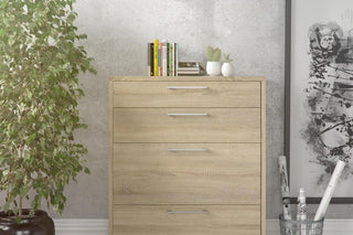 Prima Office Chest of 2 Drawers and 2 File Drawers in Oak
