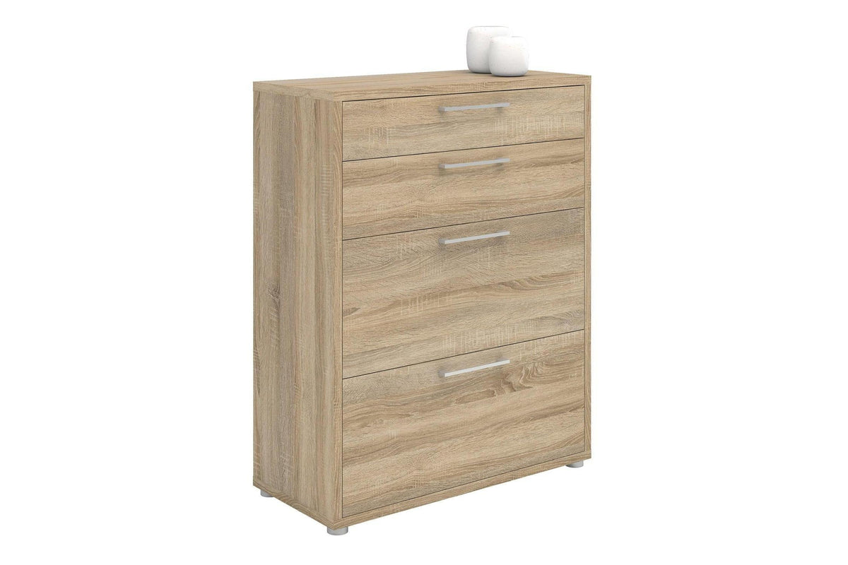 Prima Office Chest of 2 Drawers and 2 File Drawers in Oak