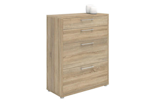 Prima Office Chest of 2 Drawers and 2 File Drawers in Oak