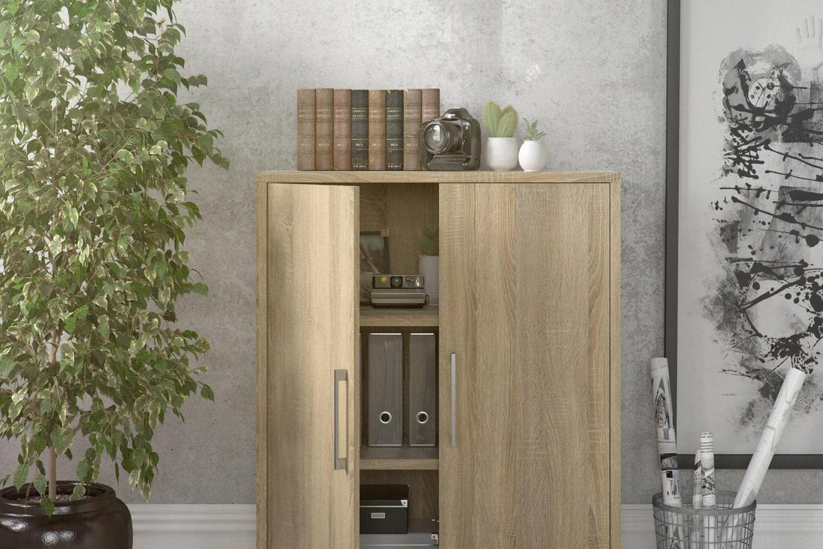 Prima Bookcase 2 Shelves With 2 Doors In Oak