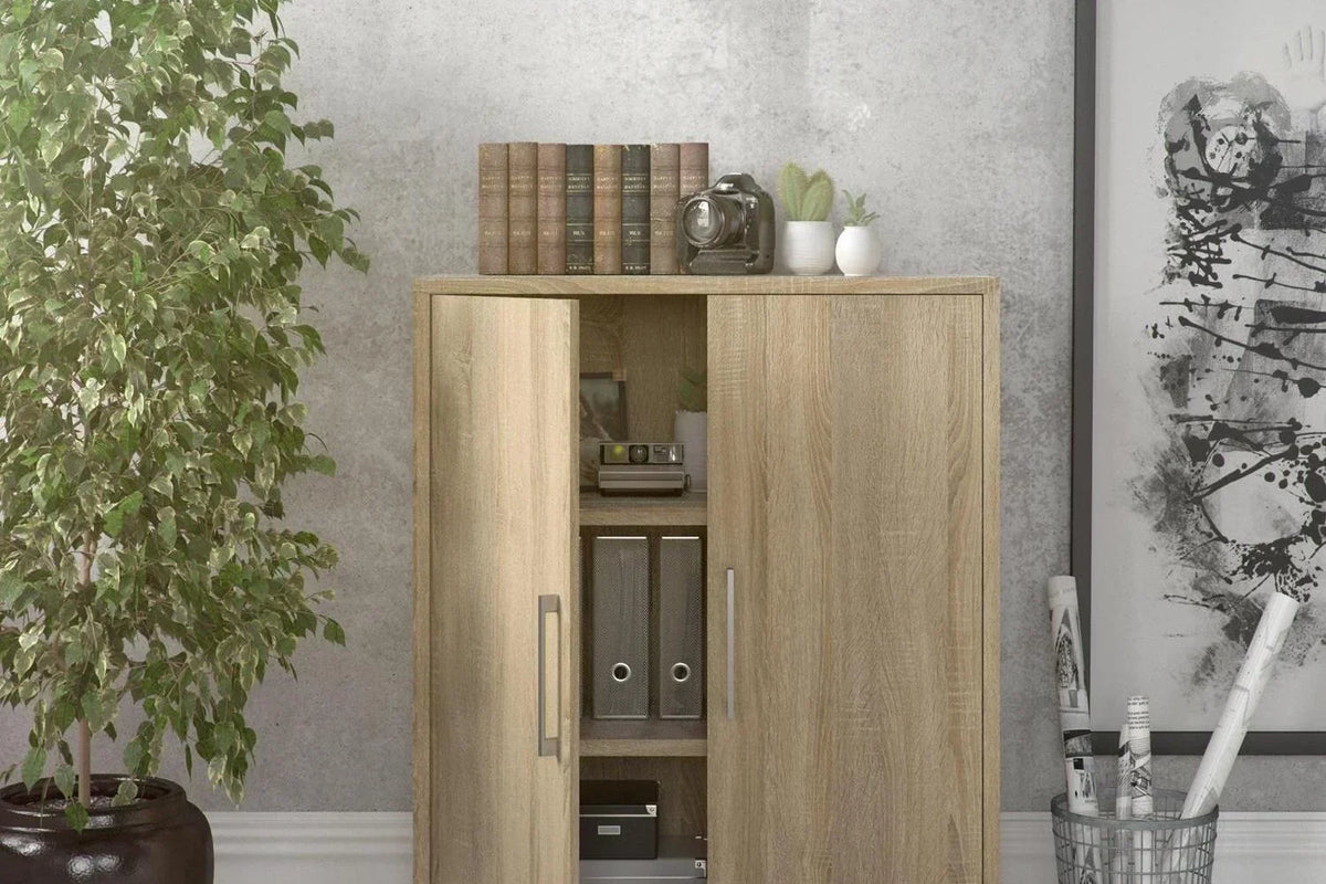Prima Bookcase 2 Shelves With 2 Doors In Oak