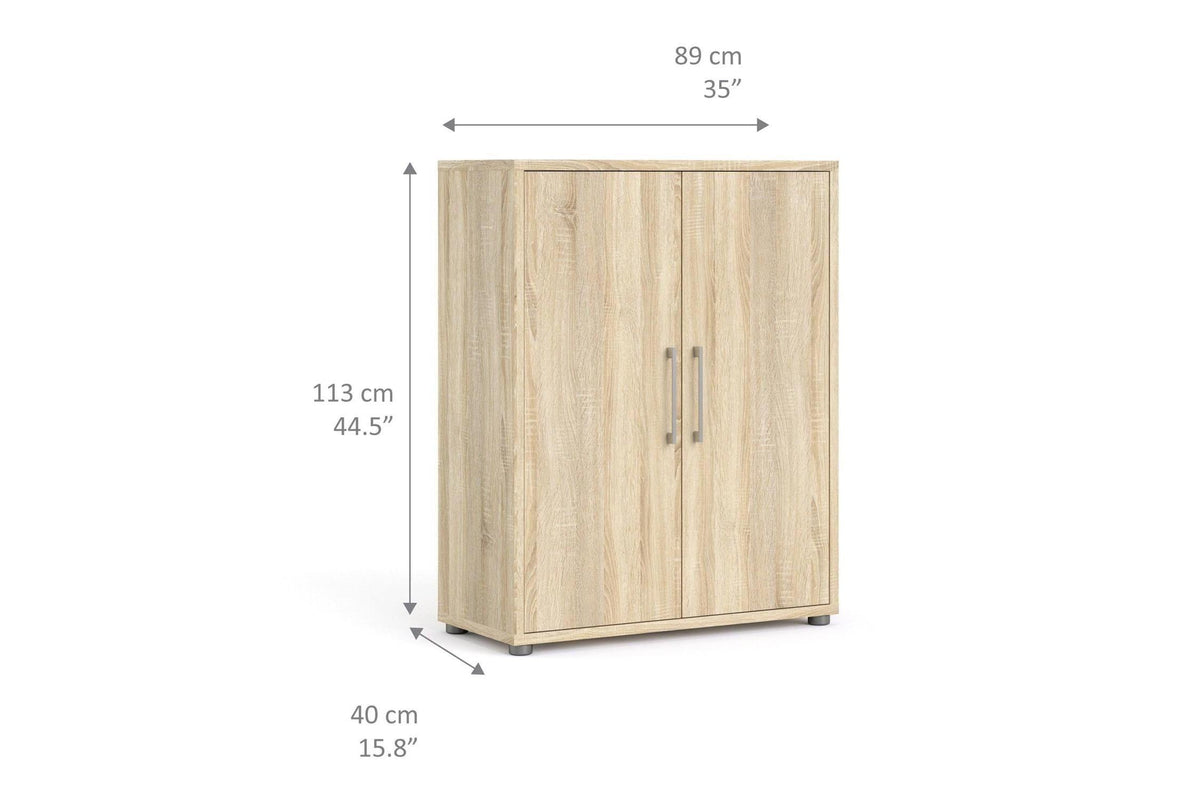 Prima Bookcase 2 Shelves With 2 Doors In Oak