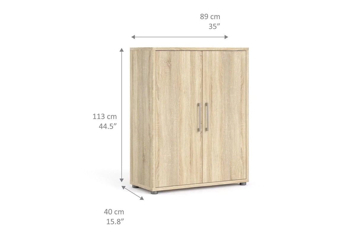 Prima Bookcase 2 Shelves With 2 Doors In Oak