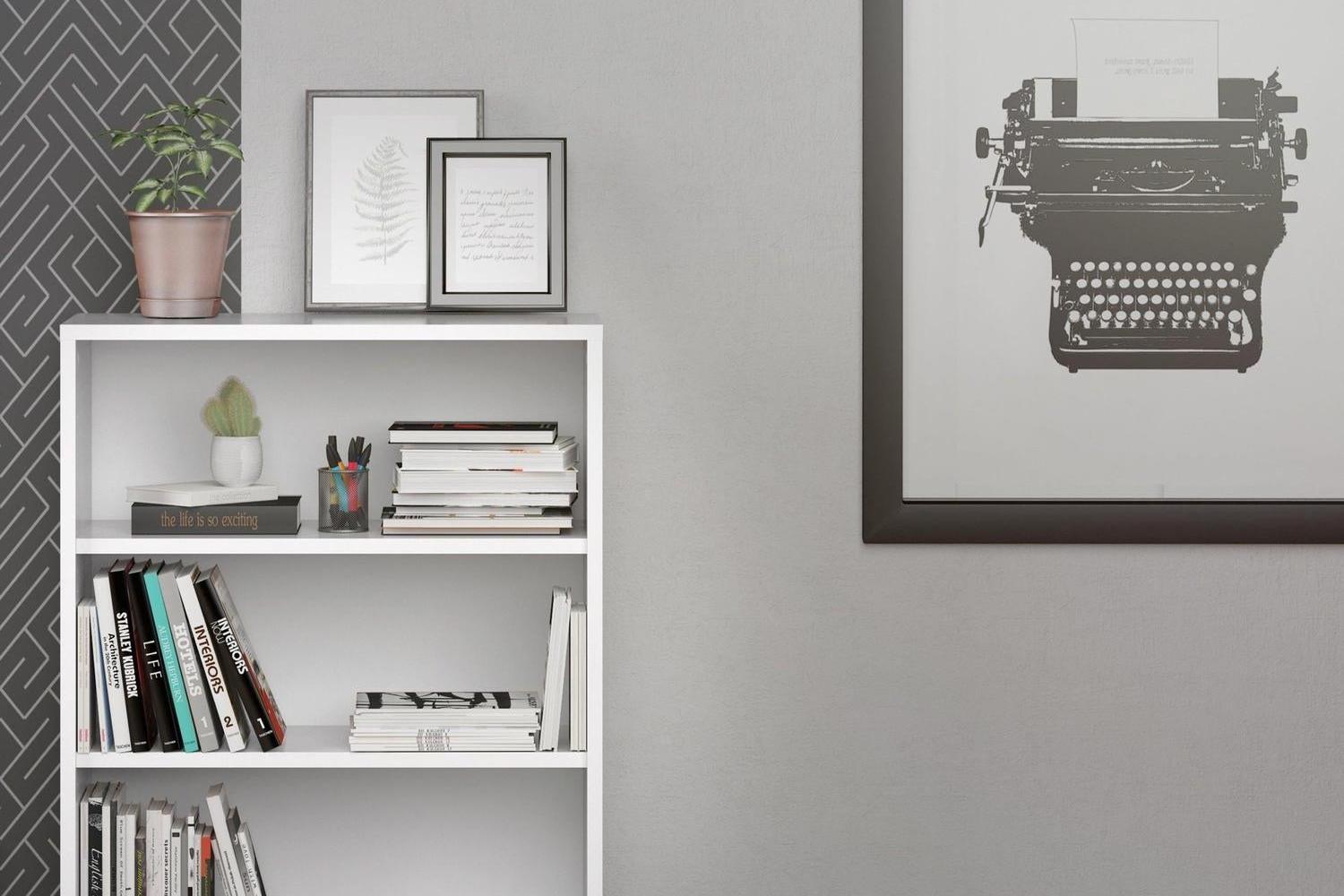 Prima Bookcase 2 Shelves In White