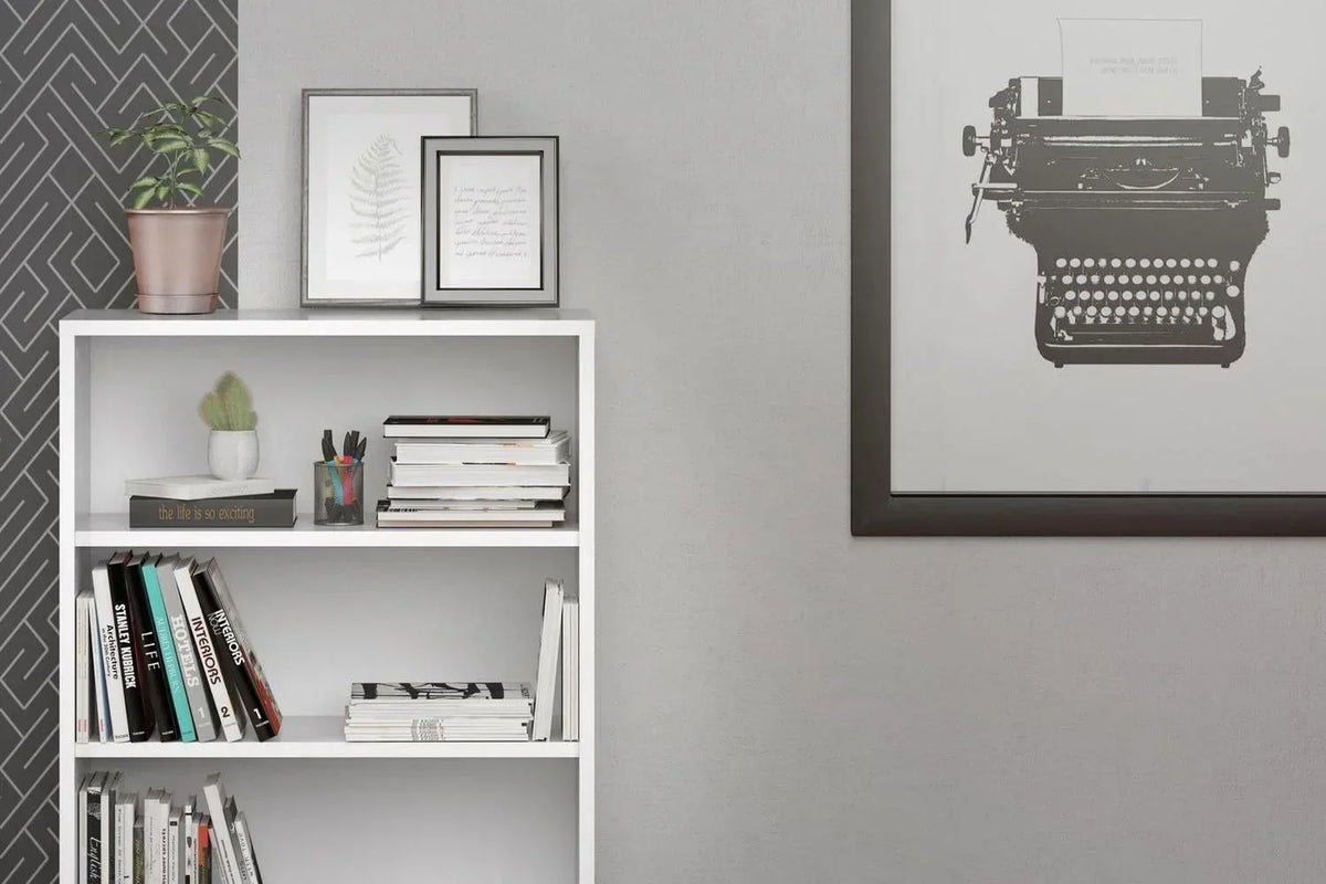 Prima Bookcase 2 Shelves In White