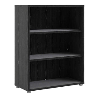 Prima Bookcase 2 Shelves in Black Woodgrain - Msofas LTD