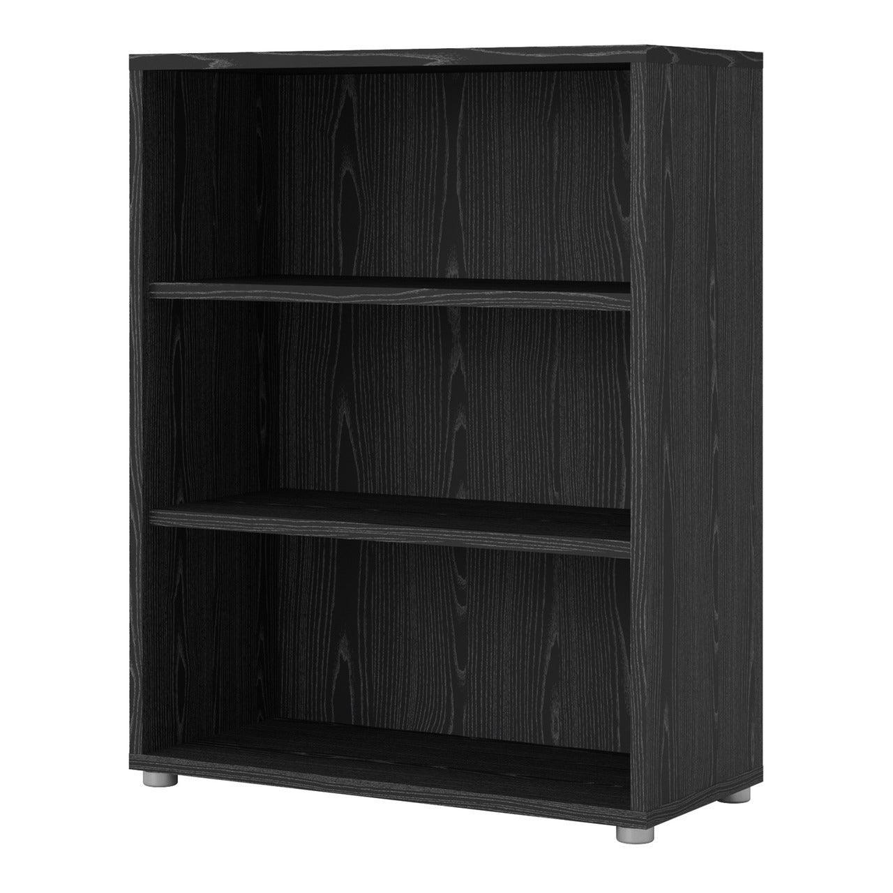 Prima Bookcase 2 Shelves in Black Woodgrain