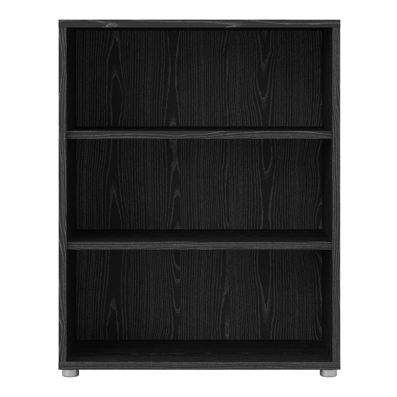 Prima Bookcase 2 Shelves in Black Woodgrain