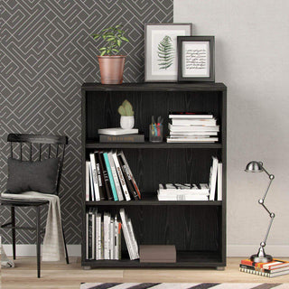 Prima Bookcase 2 Shelves in Black Woodgrain - Msofas LTD