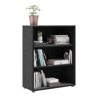 Prima Bookcase 2 Shelves in Black Woodgrain - Msofas LTD