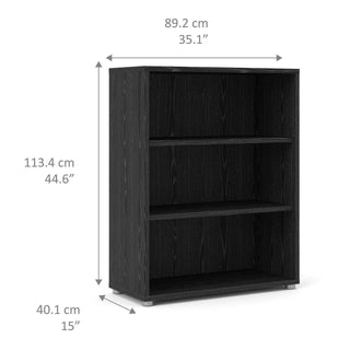 Prima Bookcase 2 Shelves in Black Woodgrain - Msofas LTD