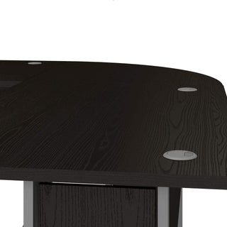 Prima Corner Desk Top in Black Woodgrain with Silver Grey Steel Legs - Msofas LTD