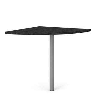 Prima Corner Desk Top in Black Woodgrain with Silver Grey Steel Legs - Msofas LTD