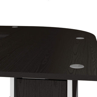 Prima Corner Desk Top in Black Woodgrain with White Legs - Msofas LTD