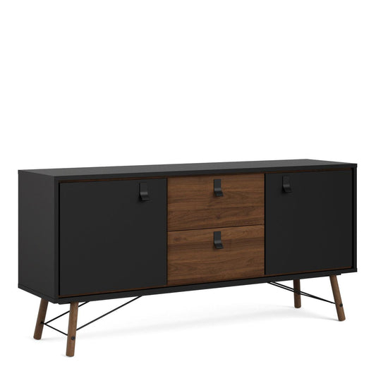 Ry Sideboard 2 Doors + 2 Drawers in Matt Black Walnut