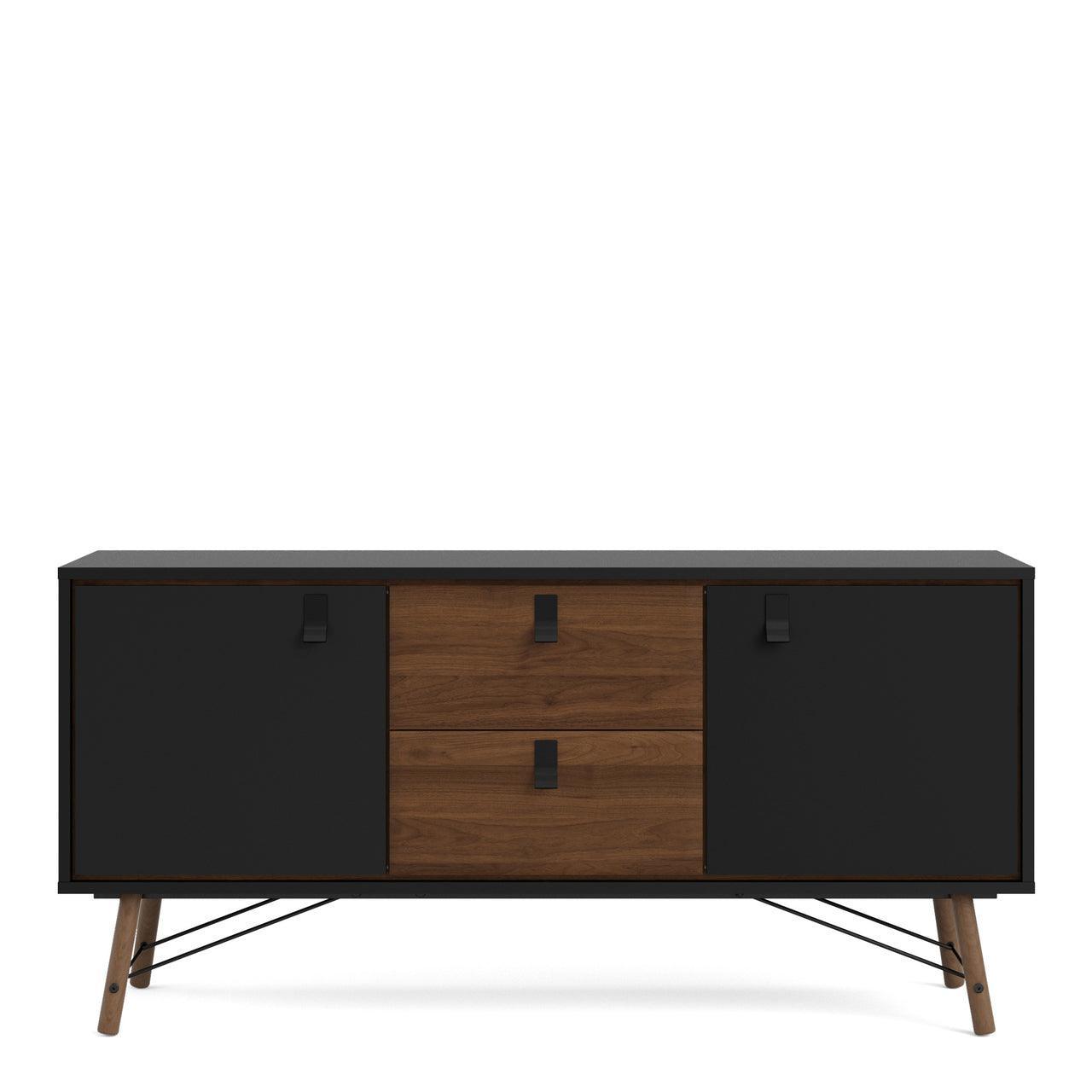 Ry Sideboard 2 Doors + 2 Drawers in Matt Black Walnut