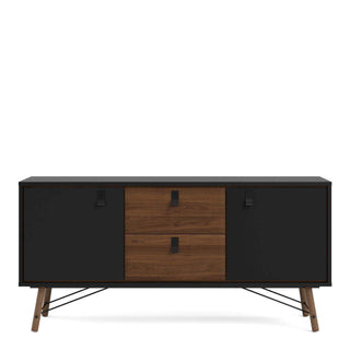 Ry Sideboard 2 Doors + 2 Drawers in Matt Black Walnut - Msofas LTD