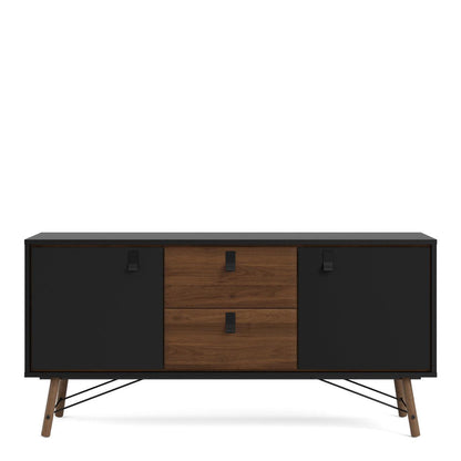 Ry Sideboard 2 Doors + 2 Drawers in Matt Black Walnut