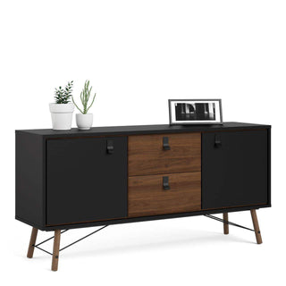 Ry Sideboard 2 Doors + 2 Drawers in Matt Black Walnut - Msofas LTD