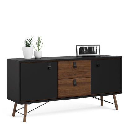 Ry Sideboard 2 Doors + 2 Drawers in Matt Black Walnut