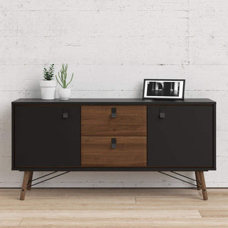 Ry Sideboard 2 Doors + 2 Drawers in Matt Black Walnut - Msofas LTD