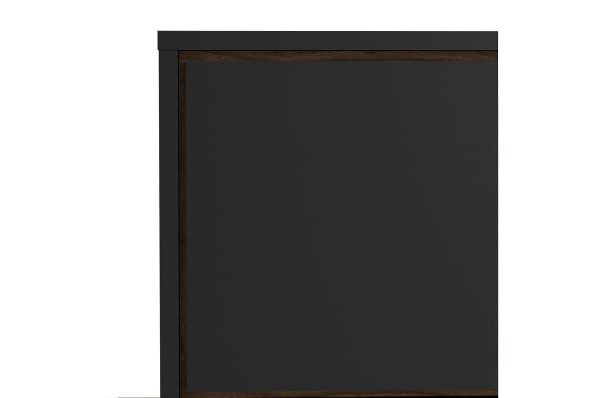 Ry TV Unit with Drawer and Door in Matt Black Walnut