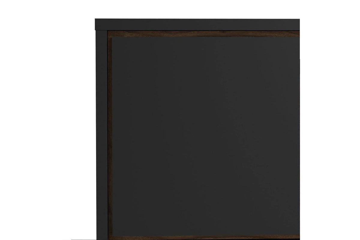 Ry TV Unit with Drawer and Door in Matt Black Walnut