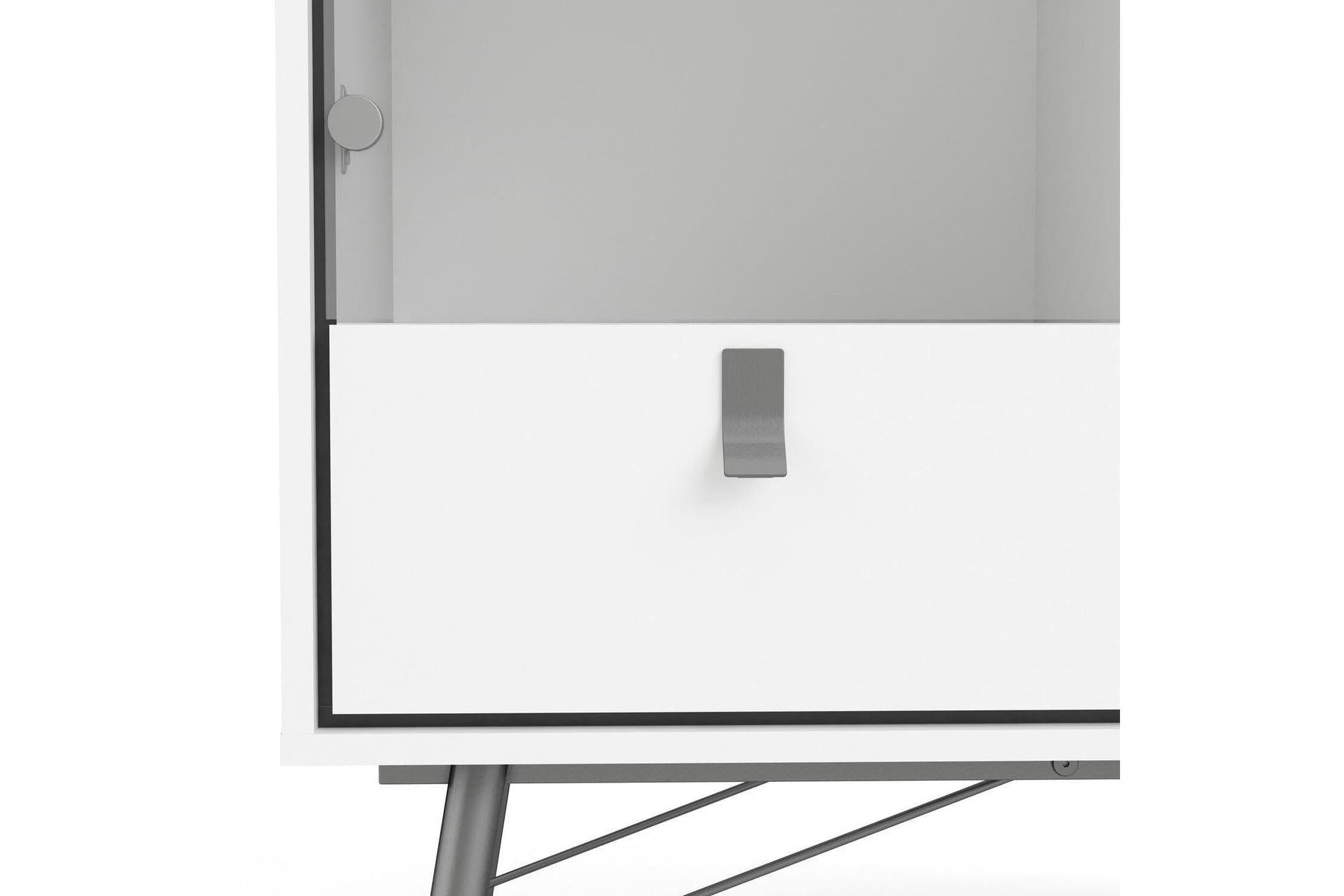 Ry China Cabinet with Glass Door and Drawer in Matt White