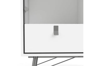 Ry China Cabinet with Glass Door and Drawer in Matt White