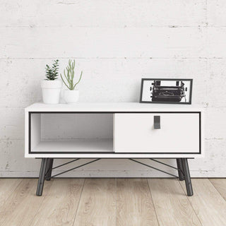 Ry Coffee Table with 1 Drawer in Matt White - Msofas LTD