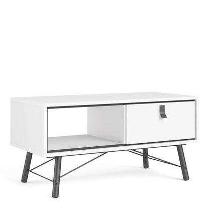 Ry Coffee Table with 1 Drawer in Matt White