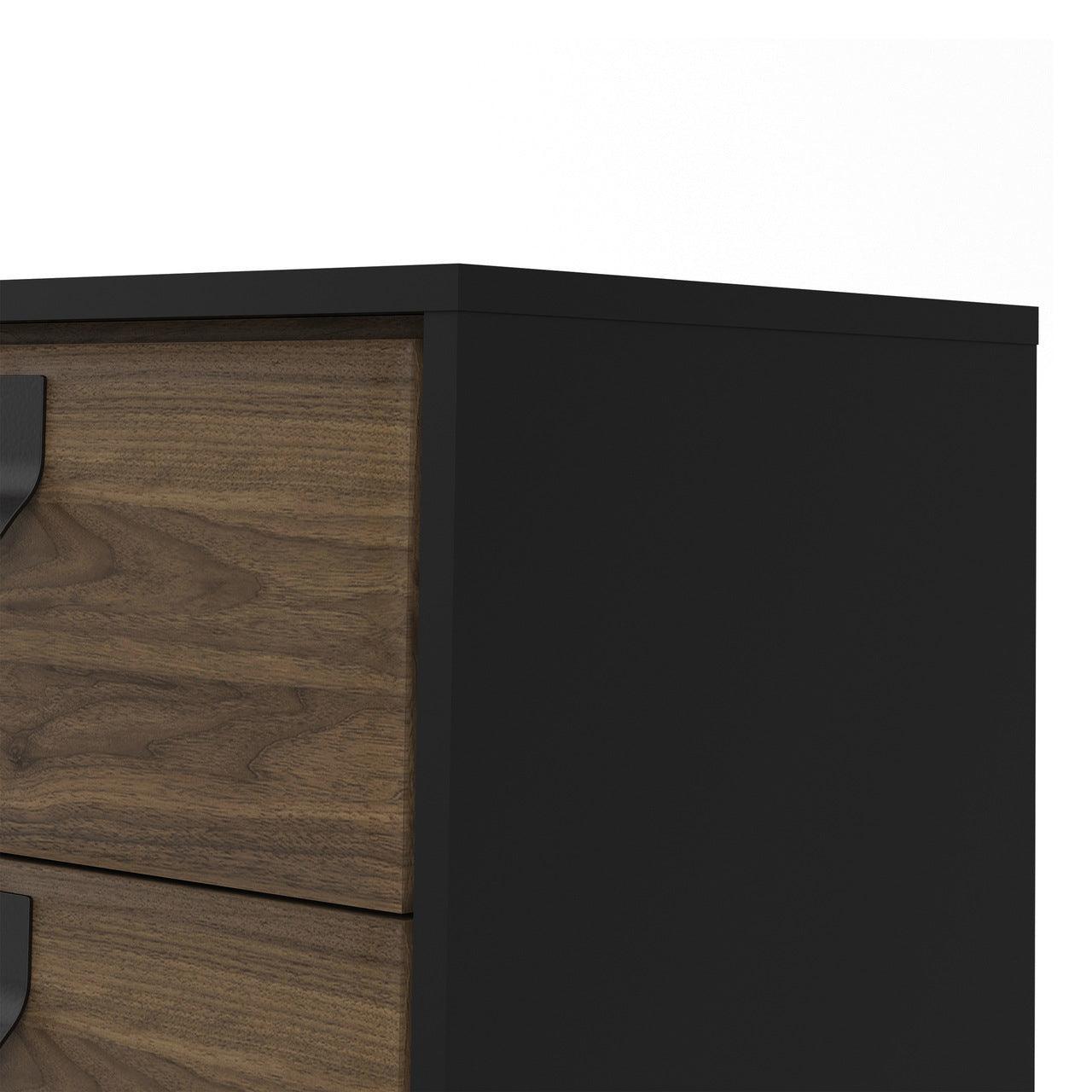 Ry Sideboard 1 Door + 2 Drawers in Matt Black Walnut