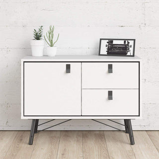 Ry Sideboard 1 Doors + 2 Drawers in Matt White - Msofas LTD