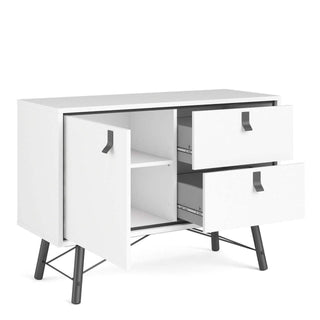 Ry Sideboard 1 Doors + 2 Drawers in Matt White - Msofas LTD