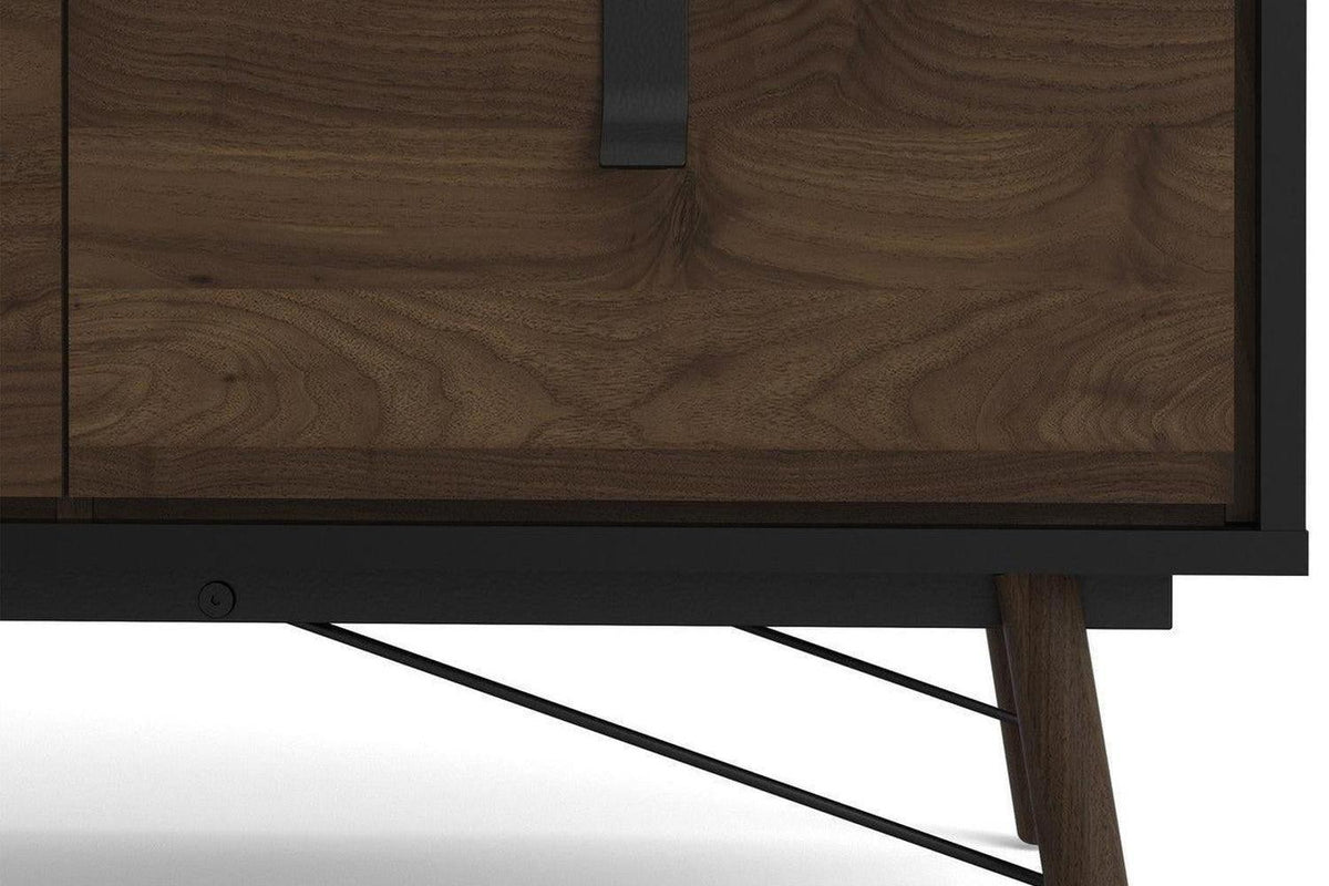 Ry Wardrobe 3 Doors 3 Drawers in Matt Black Walnut