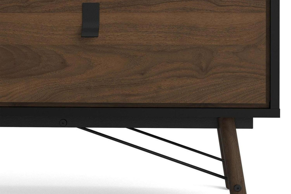 Ry Wide Double Chest 6 Drawers Matt Black Walnut